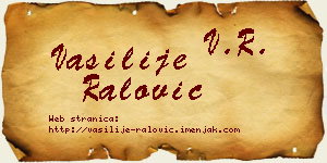 Vasilije Ralović vizit kartica